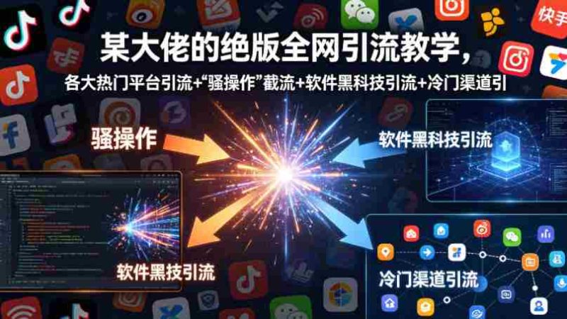 某大佬的绝版全网引流教学，各大热门平台引流+”骚操作”截流+软件黑科技引流+冷门渠道引流等-金启创业网 - 网上赚钱方法教程大全 - www.jinqi6.top