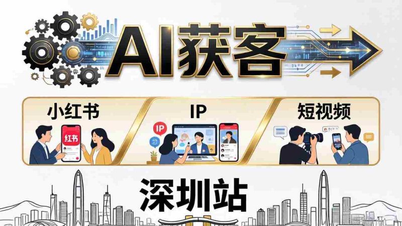 （18226期）2026AI获客大课深圳站：4月17日-19日3天2夜拆透小红书+IP+短视频，老板操盘手必来-金启创业网 - 网上赚钱方法教程大全 - www.jinqi6.top