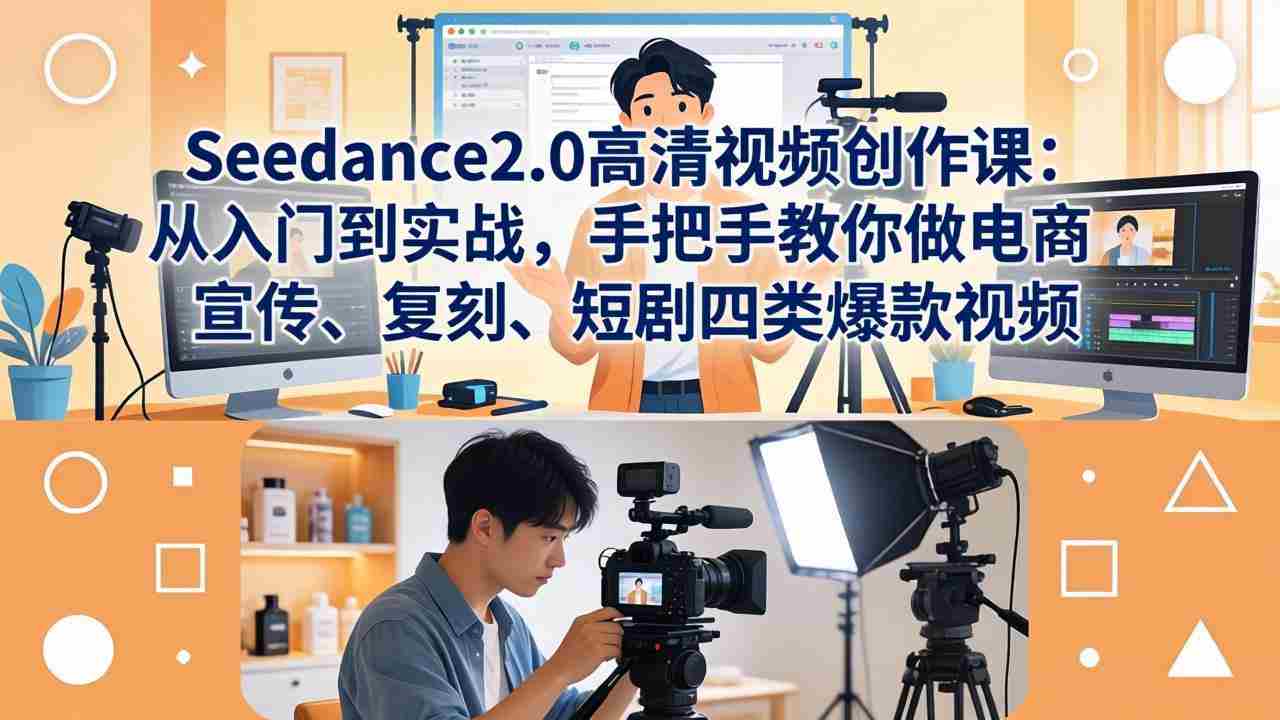 （18019期）Seedance2.0高清视频创作课：从入门到实战，手把手教你做电商、宣传、复刻、短剧四类爆款视频-金启创业网 - 网上赚钱方法教程大全 - www.jinqi6.top