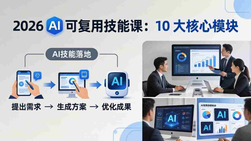 （17894期）2026AI可复用技能-4月新课：10大核心模块，手把手教你把AI用进工作、产出成果-金启创业网 - 网上赚钱方法教程大全 - www.jinqi6.top
