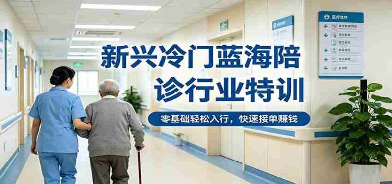 新兴冷门蓝海陪诊行业特训,零基础轻松入行,快速接单赚钱-金启创业网 - 网上赚钱方法教程大全 - www.jinqi6.top