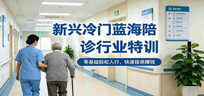 新兴冷门蓝海陪诊行业特训，零基础轻松入行，快速接单赚钱-金启创业网 - 网上赚钱方法教程大全 - www.jinqi6.top