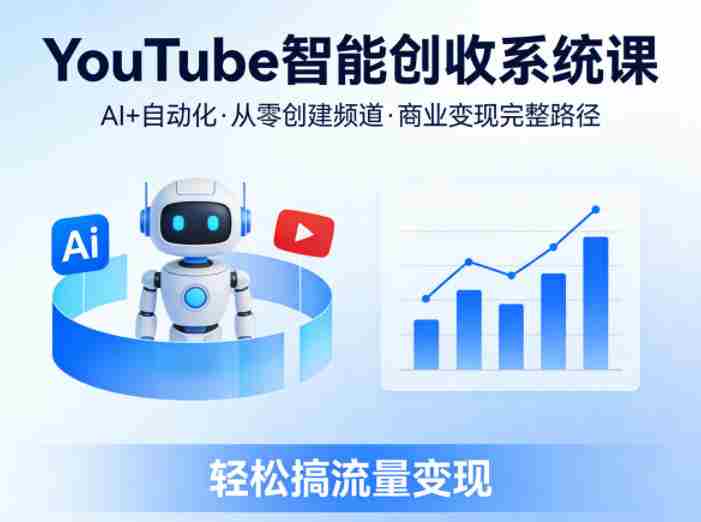 YouTube智能创收系统课，AI+自动化，从零创建YouTube频道并实现商业变现的完整路径，轻松搞流量变现-金启创业网 - 网上赚钱方法教程大全 - www.jinqi6.top
