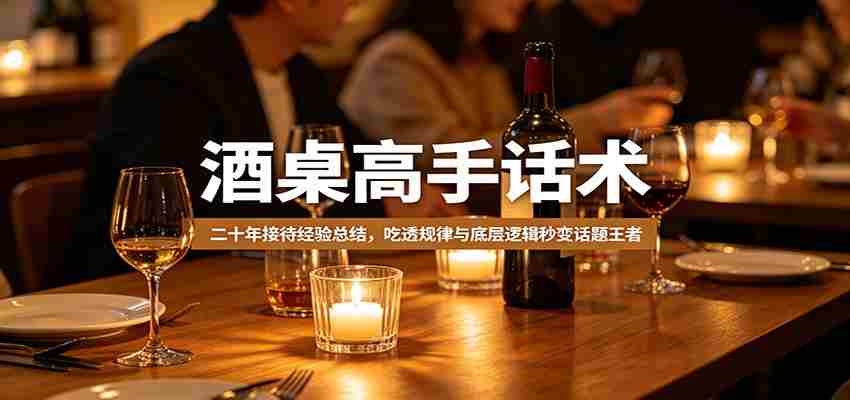 酒桌高手话术：二十年接待经验总结，吃透规律与底层逻辑秒变话题王者-金启创业网 - 网上赚钱方法教程大全 - www.jinqi6.top