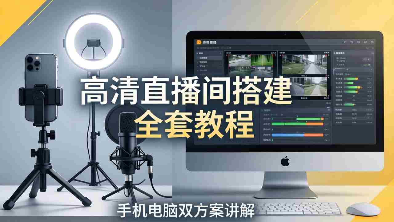 （18104期）高清直播间搭建全套教程，手机电脑双方案讲解，设备选型调试多机位实操教学-金启创业网 - 网上赚钱方法教程大全 - www.jinqi6.top