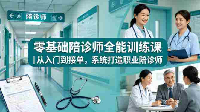 零基础陪诊师全能训练课｜从入门到接单，系统打造职业陪诊师-金启创业网 - 网上赚钱方法教程大全 - www.jinqi6.top