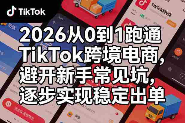 2026从0到1跑通TikTok跨境电商，避开新手常见坑，逐步实现稳定出单-金启创业网 - 网上赚钱方法教程大全 - www.jinqi6.top
