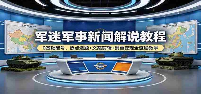 军迷军事新闻解说教程：0基础起号，热点选题+文案剪辑+消重变现全流程教学-金启创业网 - 网上赚钱方法教程大全 - www.jinqi6.top