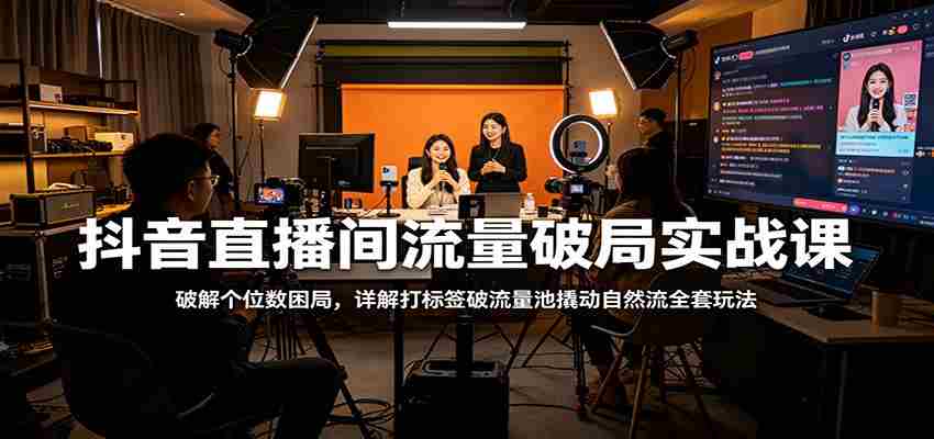 抖音直播间流量破局实战课：破解个位数困局，详解打标签破流量池撬动自然流全套玩法-金启创业网 - 网上赚钱方法教程大全 - www.jinqi6.top