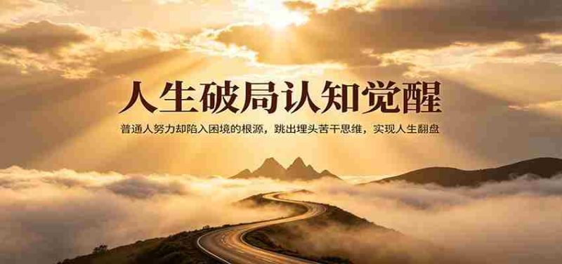 人生破局认知觉醒,普通人努力却陷入困境的根源,跳出埋头苦干思维,实现人生翻盘-金启创业网 - 网上赚钱方法教程大全 - www.jinqi6.top