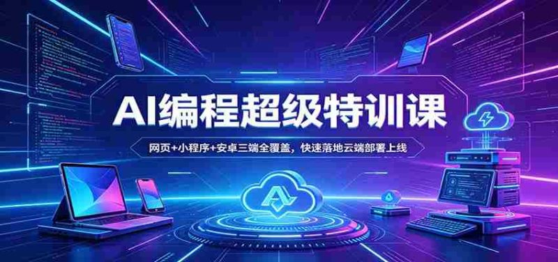 AI编程超级特训课：网页+小程序+安卓三端全覆盖，快速落地云端部署上线-金启创业网 - 网上赚钱方法教程大全 - www.jinqi6.top