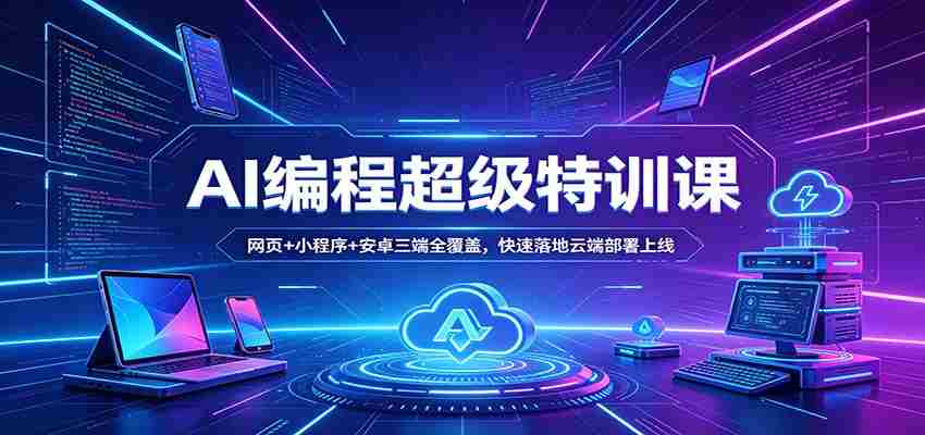 AI编程超级特训课：网页+小程序+安卓三端全覆盖，快速落地云端部署上线-金启创业网 - 网上赚钱方法教程大全 - www.jinqi6.top