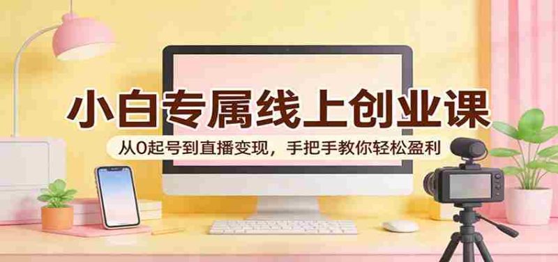 小白专属线上创业课：从0起号到直播变现，手把手教你轻松盈利-金启创业网 - 网上赚钱方法教程大全 - www.jinqi6.top