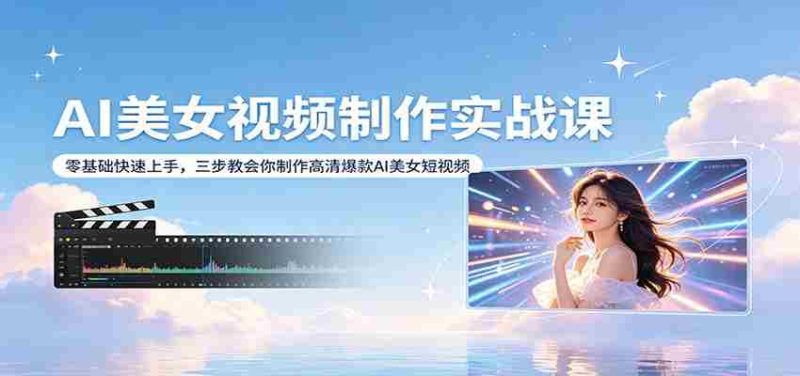 AI美女视频制作实战课：零基础快速上手，三步教会你制作高清爆款AI美女短视频-金启创业网 - 网上赚钱方法教程大全 - www.jinqi6.top