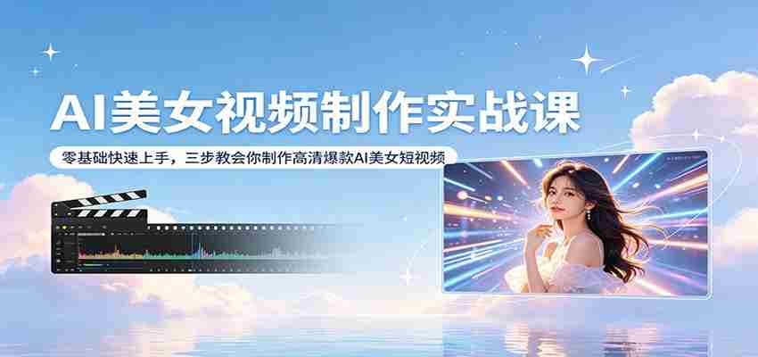 AI美女视频制作实战课：零基础快速上手，三步教会你制作高清爆款AI美女短视频-金启创业网 - 网上赚钱方法教程大全 - www.jinqi6.top