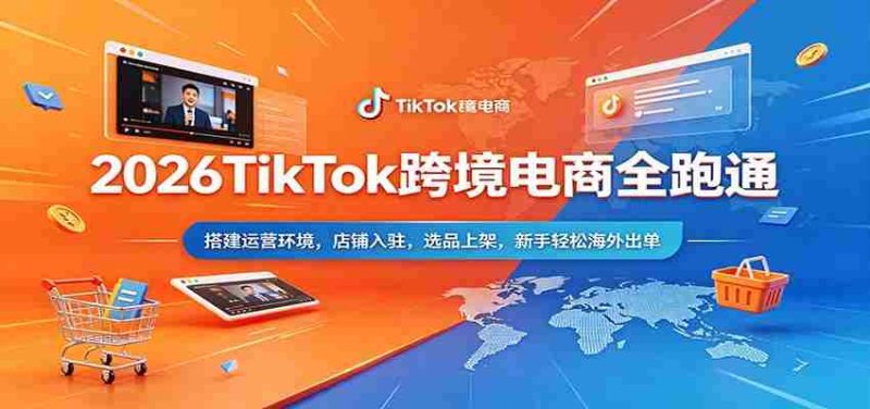 2026TikTok跨境电商全跑通:搭建运营环境,店铺入驻,选品上架,新手轻松海外出单-金启创业网 - 网上赚钱方法教程大全 - www.jinqi6.top
