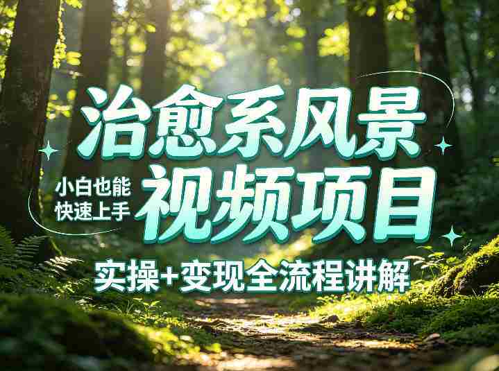 治愈系风景视频项目拆解，小白也能快速上手，实操+变现全流程讲解-金启创业网 - 网上赚钱方法教程大全 - www.jinqi6.top