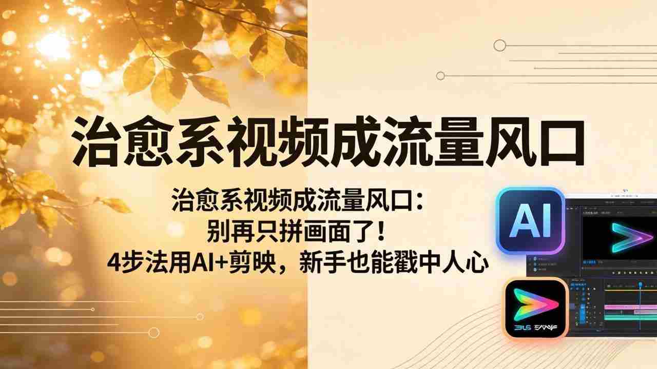 （18219期）治愈系视频成流量风口：别再只拼画面了！4步法用AI+剪映，新手也能戳中人心-金启创业网 - 网上赚钱方法教程大全 - www.jinqi6.top