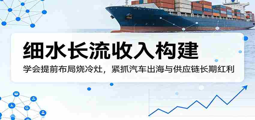 付费文章：细水长流收入构建，学会提前布局烧冷灶，紧抓汽车出海与供应链长期红利-金启创业网 - 网上赚钱方法教程大全 - www.jinqi6.top