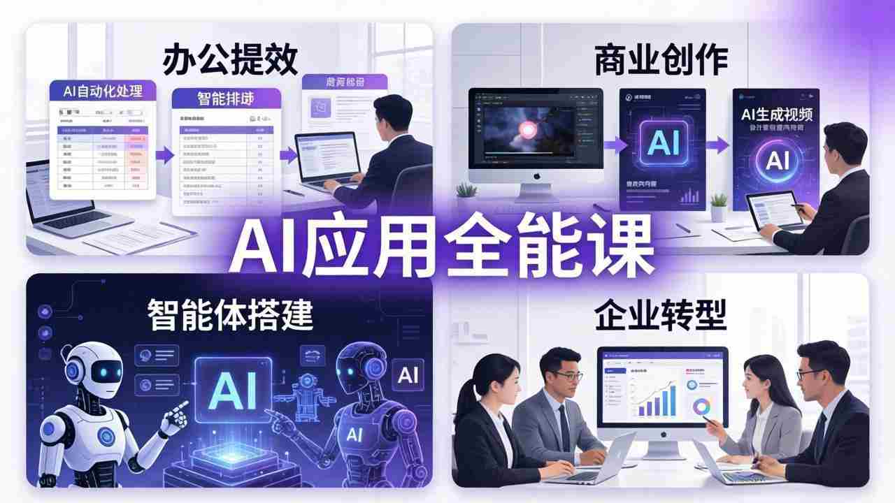 （17890期）AIGC 应用全能课：办公提效、商业创作、智能体搭建、企业转型，一站式学会AI应用-金启创业网 - 网上赚钱方法教程大全 - www.jinqi6.top