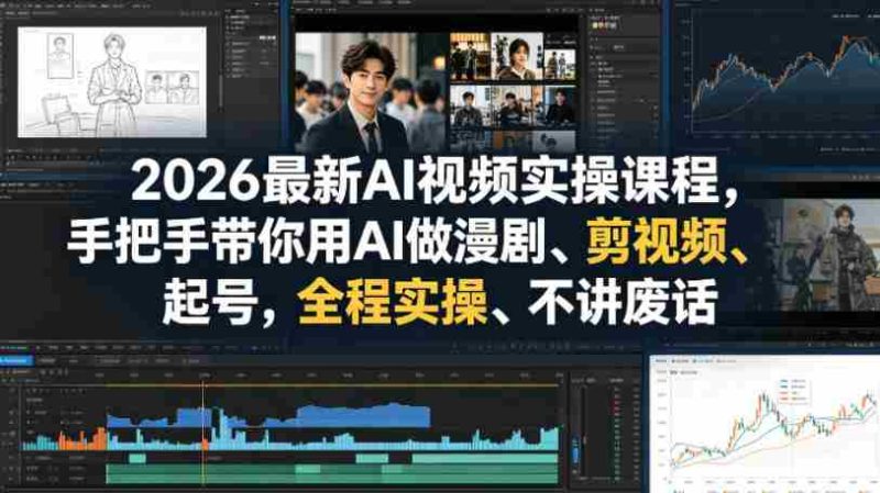 2026最新AI视频实操课程,手把手带你用AI做漫剧、剪视频、起号,全程实操、不讲废话-金启创业网 - 网上赚钱方法教程大全 - www.jinqi6.top