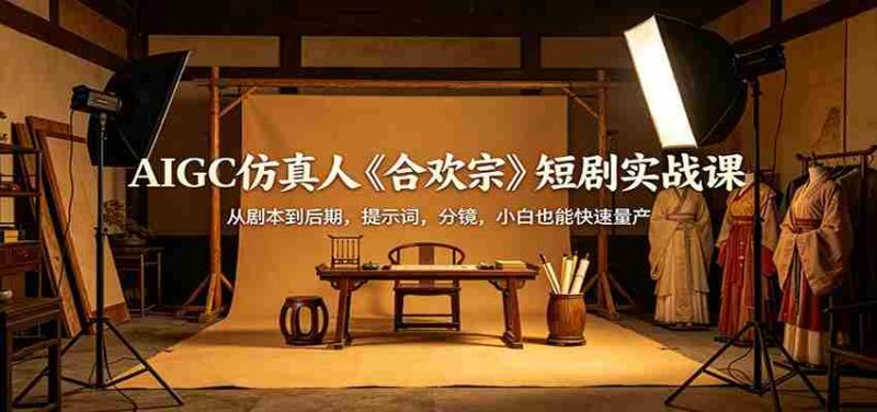 AIGC仿真人《合欢宗》短剧实战课:从剧本到后期,提示词,分镜,小白也能快速量产-金启创业网 - 网上赚钱方法教程大全 - www.jinqi6.top