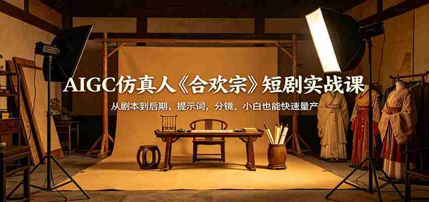 AIGC仿真人《合欢宗》短剧实战课：从剧本到后期，提示词，分镜，小白也能快速量产-金启创业网 - 网上赚钱方法教程大全 - www.jinqi6.top