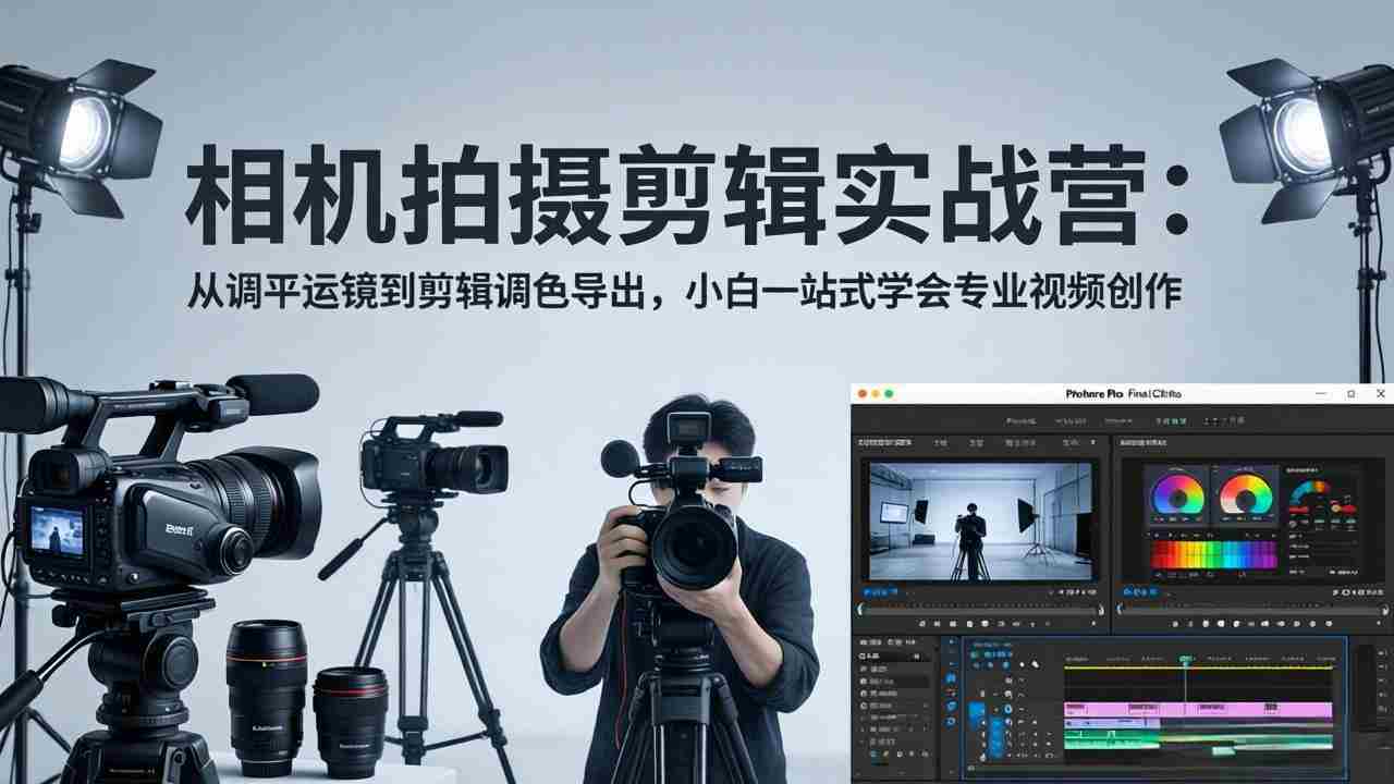 （18002期）相机拍摄剪辑实战营：从调平运镜到剪辑调色导出，小白一站式学会专业视频创作-金启创业网 - 网上赚钱方法教程大全 - www.jinqi6.top