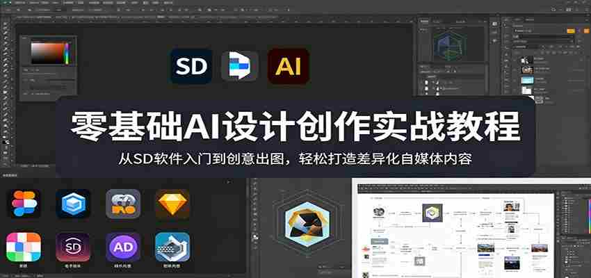 零基础AI设计创作实战教程：从SD软件入门到创意出图，轻松打造差异化自媒体内容-金启创业网 - 网上赚钱方法教程大全 - www.jinqi6.top