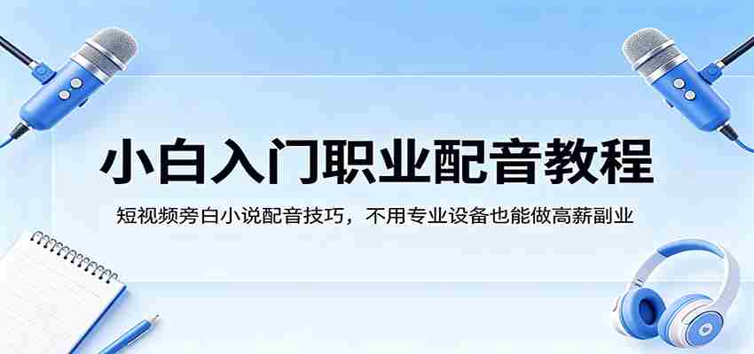 小白入门职业配音教程，短视频旁白小说配音技巧，不用专业设备也能做高薪副业-金启创业网 - 网上赚钱方法教程大全 - www.jinqi6.top