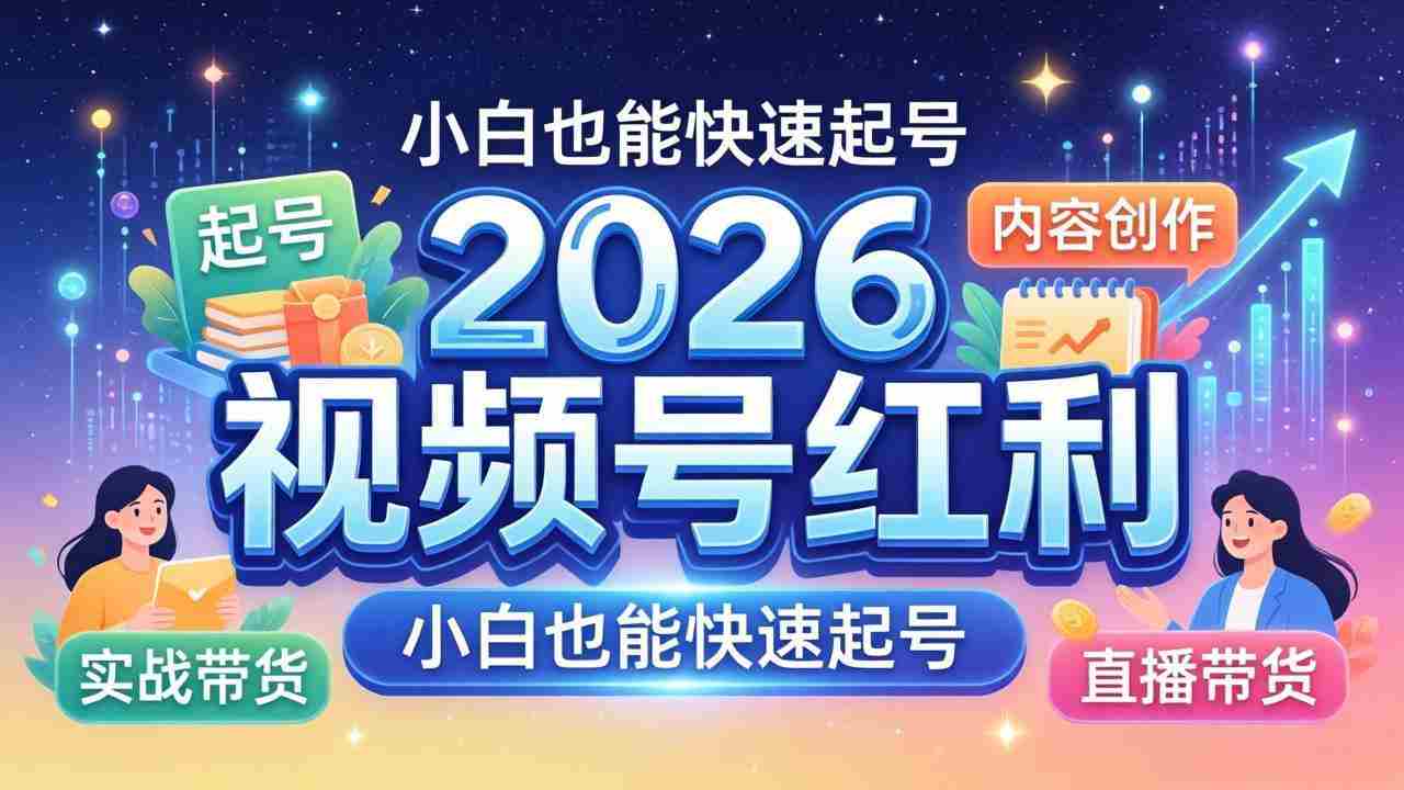 （18222期）2026视频号红利实战营，大佬亲授起号、内容、直播、IP、投流、私域、矩阵全套落地打法-金启创业网 - 网上赚钱方法教程大全 - www.jinqi6.top
