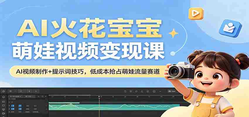 AI火花宝宝萌娃视频变现课：AI视频制作+提示词技巧，低成本抢占萌娃流量赛道-金启创业网 - 网上赚钱方法教程大全 - www.jinqi6.top