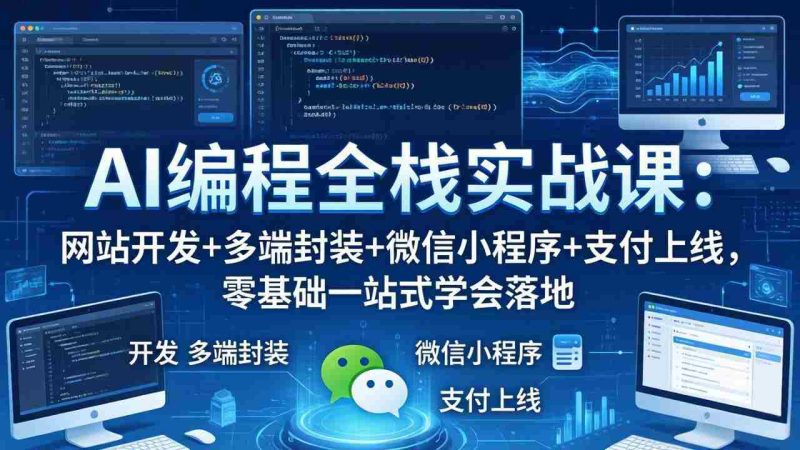 （18049期）AI编程全栈实战课：网站开发+多端封装+微信小程序+支付上线，零基础一站式学会落地-金启创业网 - 网上赚钱方法教程大全 - www.jinqi6.top