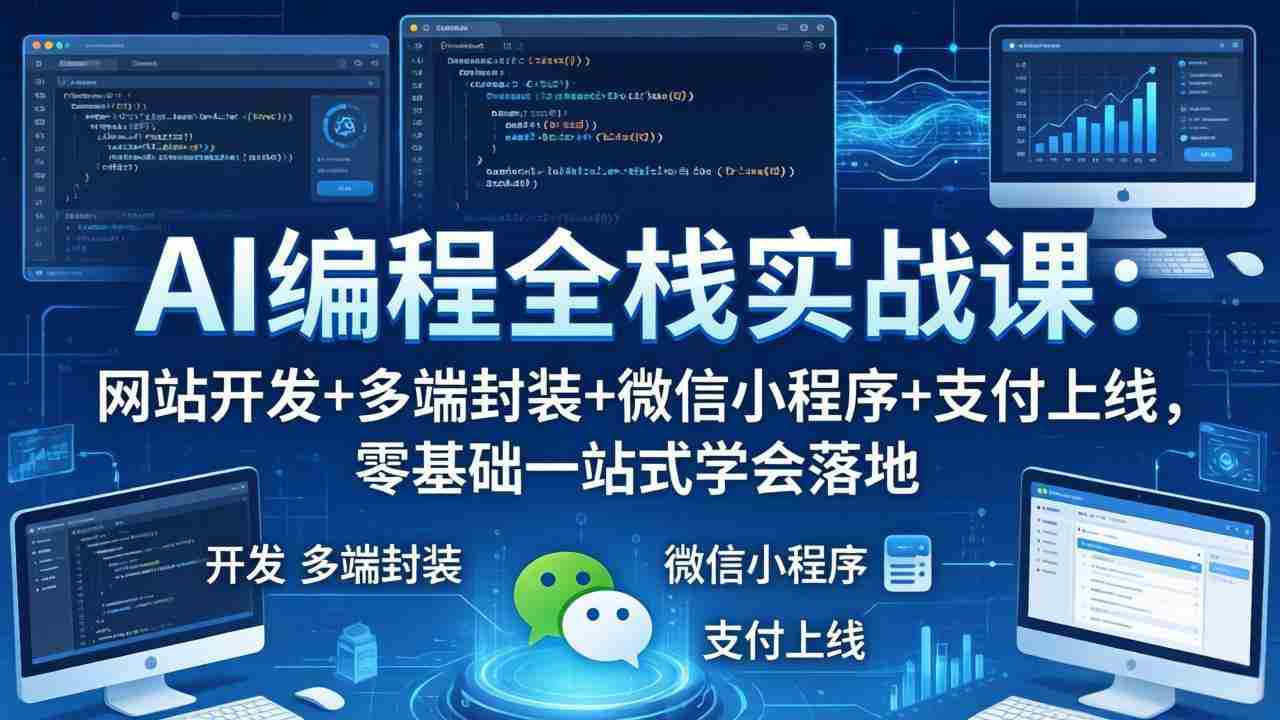 （18049期）AI编程全栈实战课：网站开发+多端封装+微信小程序+支付上线，零基础一站式学会落地-金启创业网 - 网上赚钱方法教程大全 - www.jinqi6.top