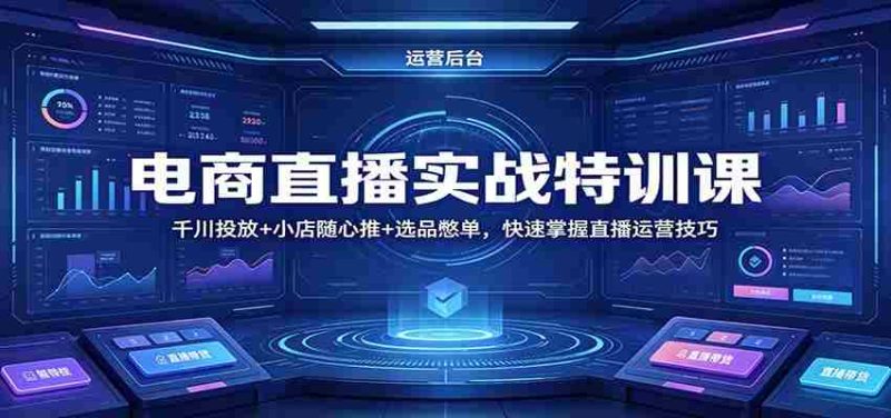 电商直播实战特训课：千川投放+小店随心推+选品憋单，快速掌握直播运营技巧-金启创业网 - 网上赚钱方法教程大全 - www.jinqi6.top