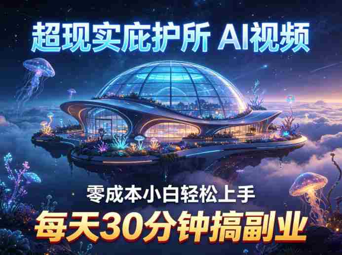 超现实庇护所AI视频项目拆解，零成本小白轻松上手，每天30分钟搞副业-金启创业网 - 网上赚钱方法教程大全 - www.jinqi6.top