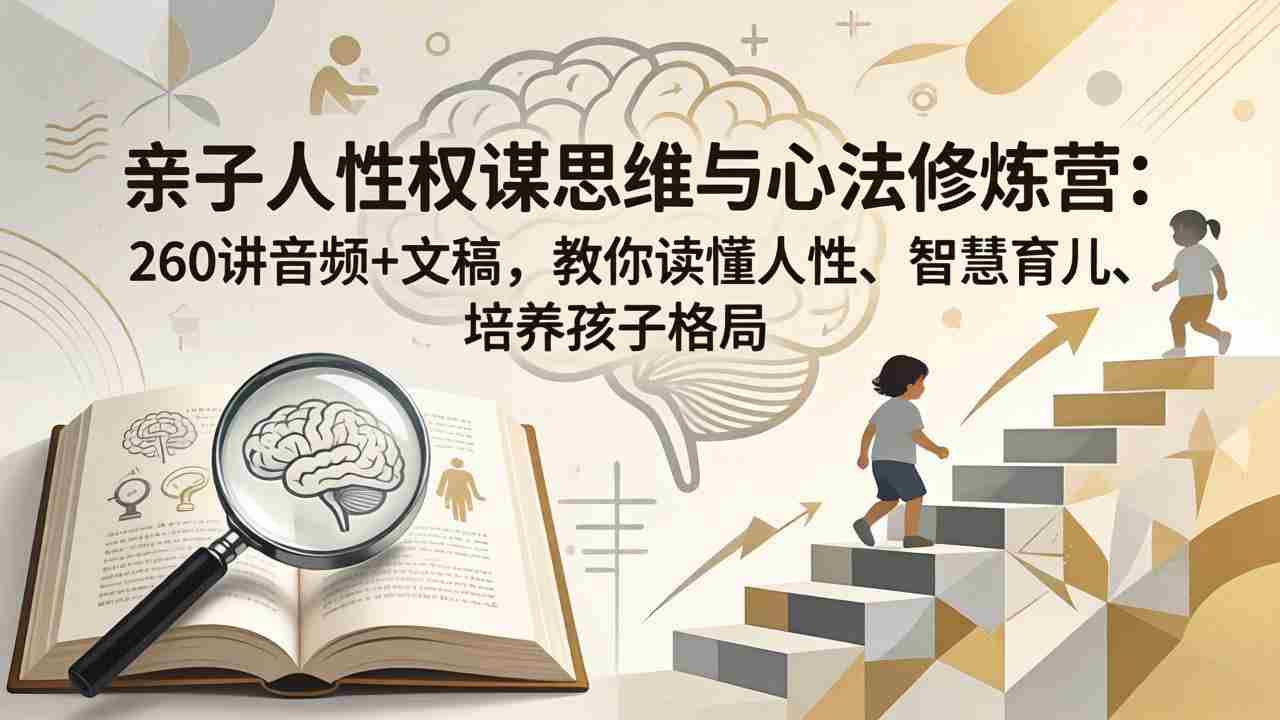 （18076期）亲子人性权谋思维与心法修炼营：260讲音频+文稿，教你读懂人性、智慧育儿、培养孩子格局-金启创业网 - 网上赚钱方法教程大全 - www.jinqi6.top