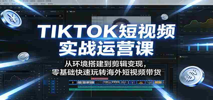 TIKTOK短视频实战运营课：从环境搭建到剪辑变现，零基础快速玩转海外短视频带货-金启创业网 - 网上赚钱方法教程大全 - www.jinqi6.top