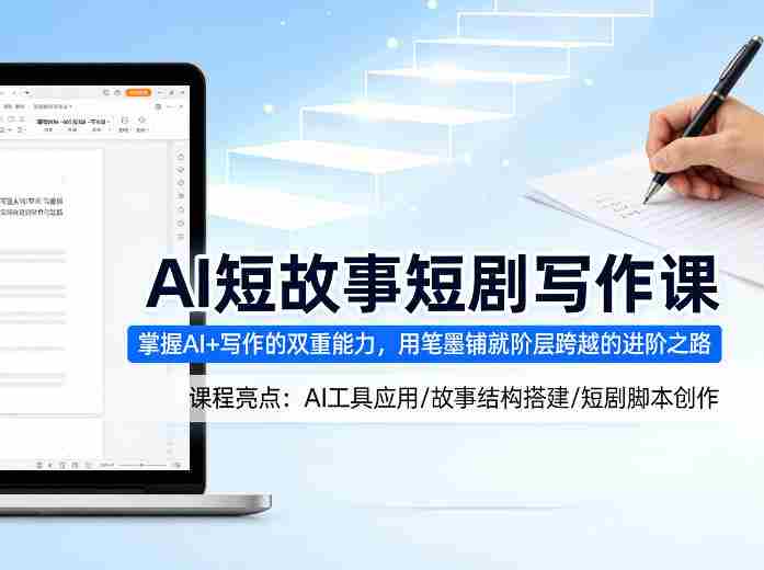 AI短故事短剧写作课，掌握AI+写作的双重能力，用笔墨铺就阶层跨越的进阶之路-金启创业网 - 网上赚钱方法教程大全 - www.jinqi6.top