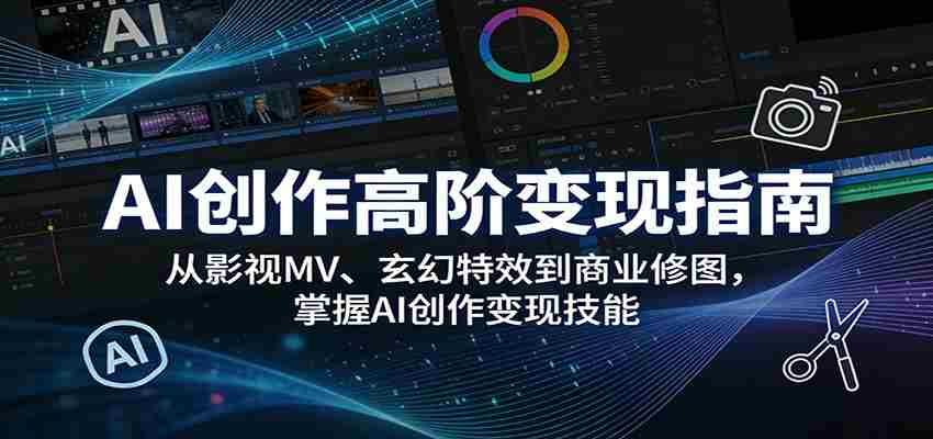AI创作高阶变现指南：从影视MV、玄幻特效到商业修图，掌握AI创作变现技能-金启创业网 - 网上赚钱方法教程大全 - www.jinqi6.top