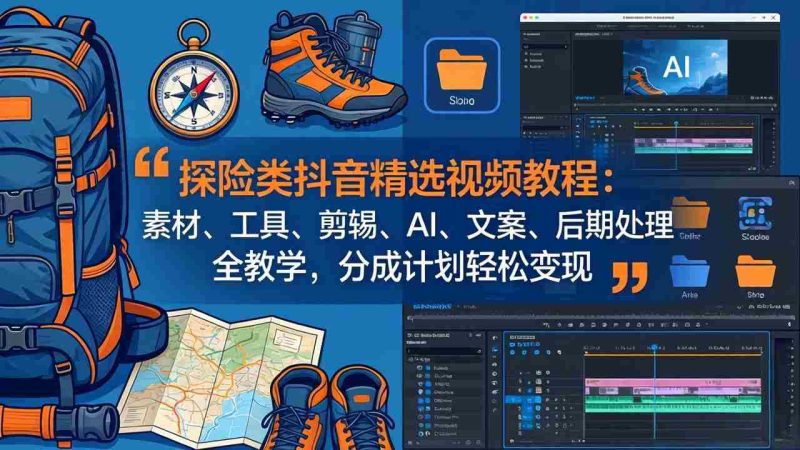 （17994期）探险类抖音精选视频教程：素材、工具、剪辑、AI、文案、后期处理全教学，分成计划轻松变现-金启创业网 - 网上赚钱方法教程大全 - www.jinqi6.top