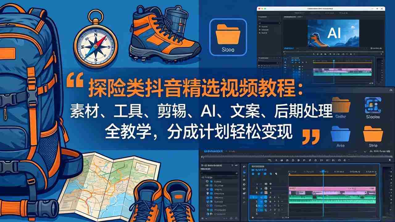 （17994期）探险类抖音精选视频教程：素材、工具、剪辑、AI、文案、后期处理全教学，分成计划轻松变现-金启创业网 - 网上赚钱方法教程大全 - www.jinqi6.top