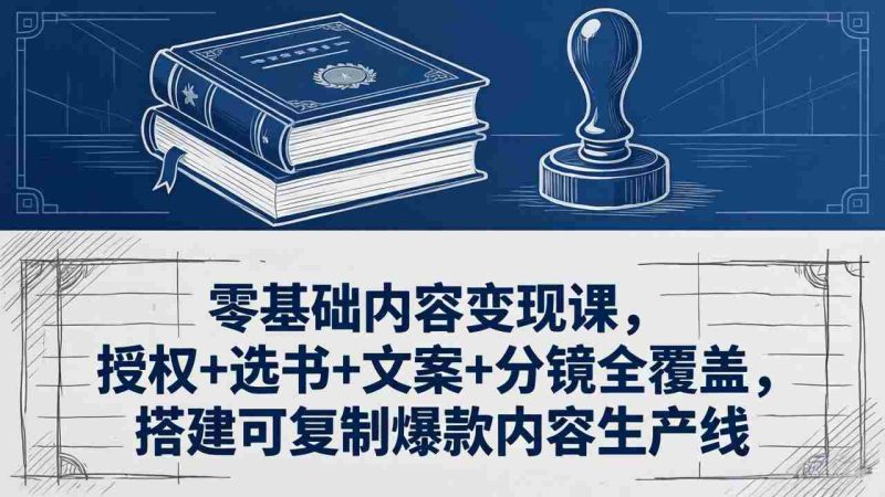 （18243期）零基础内容变现课，授权+选书+文案+分镜全覆盖，搭建可复制爆款内容生产线-金启创业网 - 网上赚钱方法教程大全 - www.jinqi6.top