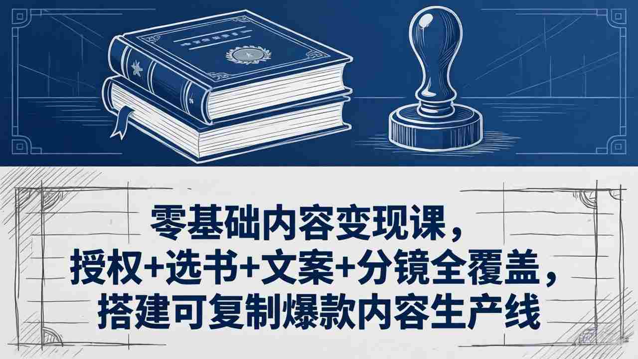 （18243期）零基础内容变现课，授权+选书+文案+分镜全覆盖，搭建可复制爆款内容生产线-金启创业网 - 网上赚钱方法教程大全 - www.jinqi6.top