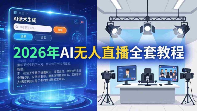 （17953期）2026年AI无人直播全套教程：OBS安装+软件配置+直播间搭建+话术生成+一键开播实操-金启创业网 - 网上赚钱方法教程大全 - www.jinqi6.top