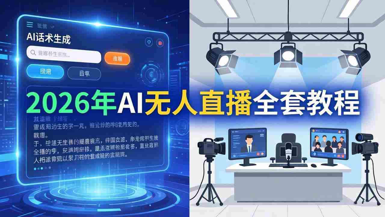 （17953期）2026年AI无人直播全套教程：OBS安装+软件配置+直播间搭建+话术生成+一键开播实操-金启创业网 - 网上赚钱方法教程大全 - www.jinqi6.top
