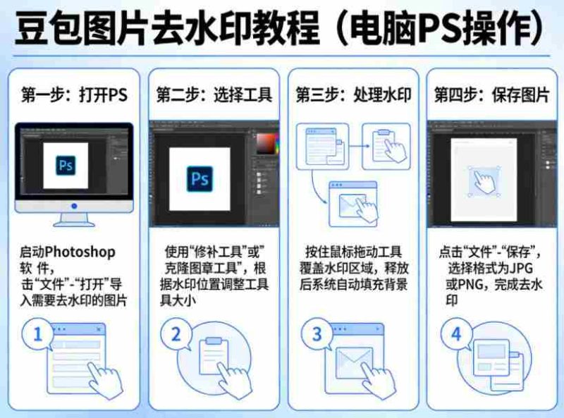 豆包图片去水印教程，电脑PS操作教程-金启创业网 - 网上赚钱方法教程大全 - www.jinqi6.top