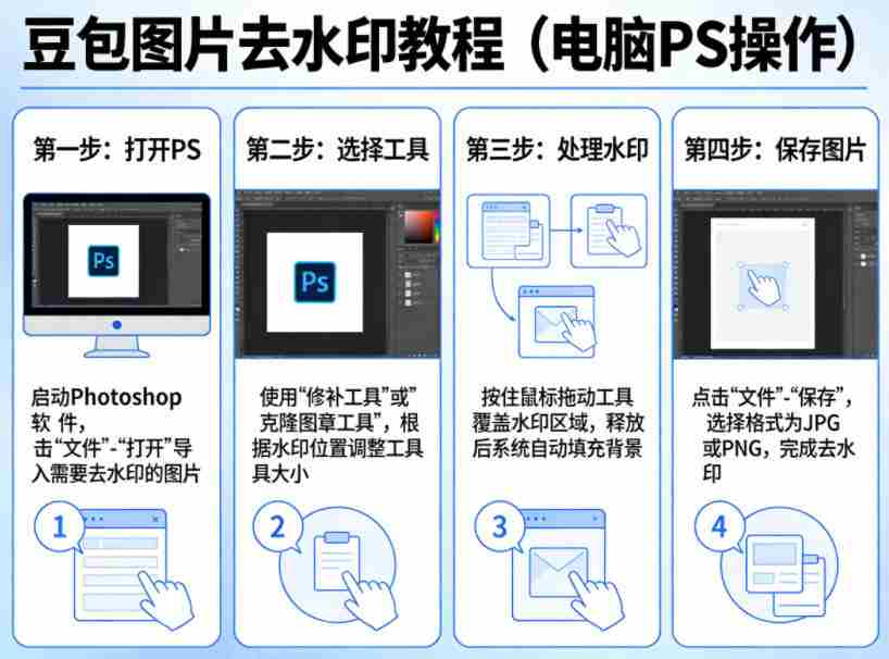 豆包图片去水印教程，电脑PS操作教程-金启创业网 - 网上赚钱方法教程大全 - www.jinqi6.top