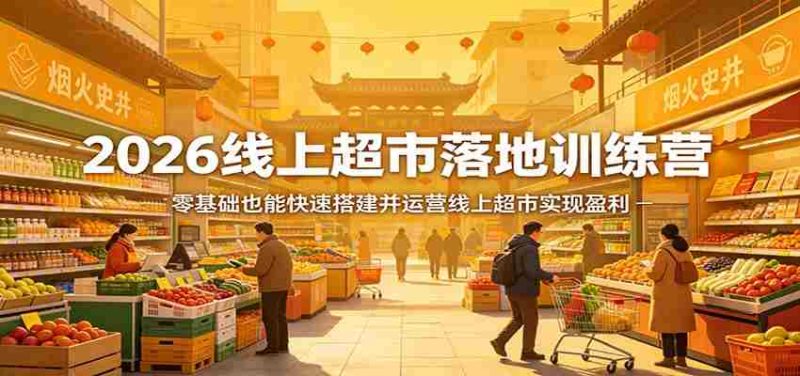 2026线上超市落地训练营，零基础也能快速搭建并运营线上超市实现盈利-金启创业网 - 网上赚钱方法教程大全 - www.jinqi6.top