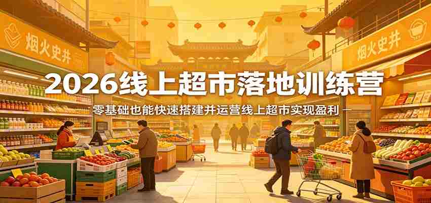 2026线上超市落地训练营，零基础也能快速搭建并运营线上超市实现盈利-金启创业网 - 网上赚钱方法教程大全 - www.jinqi6.top